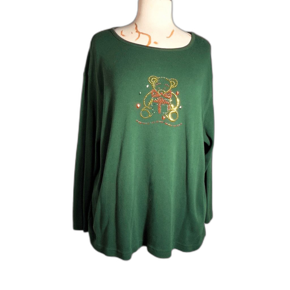 Bobbie Brooks Blouse Size 18 Vintage 90's Hunter Green Cottagecore Coquette Top
